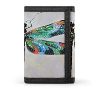 FekiLoot Dragonfly Wallet Slim Trifold Wallets with Multiple Card Slots Credit Card Holder Pocket Coin Purse