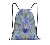 FekiLoot Drawstring Backpack String Bag Lightweight Sport Gym Travel Sackpack Colorful Flower Floral Cinch Bags Waterproof Beach Bag For Women Men, Black, 19.6x16.5 inch