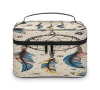 FekiLoot Dream Catcher And Moon Makeup Bag Organizer Portable Travel Toiletry Bag with Handle Fashion Large Capacity Cosmetic Bags Lightweight Waterproof Makeup Storage Bags for Women