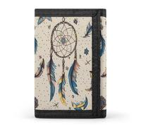 FekiLoot Dream Catcher And Moon Wallet for Women Men Trifold Wallet Large Front Pocket Wallets Travel Slim RFID Blocking Wallets Coin Purse Credit Card Holder