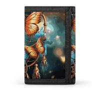 FekiLoot Dream Catcher Butterfly Trifold Wallet Slim Minimalist Front Pocket Men's Passcase Wallet Credit Card Holder