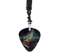 FekiLoot Dream Music Box Guitar Pick Necklace for Women&Men Personalized Pendant Necklaces Exquisite Metal Necklaces Cool Guitar Pick Holder Necklace Unique Gifts for Adult