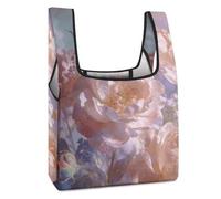 FekiLoot Dreamy Floral Pattern Grocery Bag Heavy Duty Extra Large Shopping Bag with Handle Waterproof Foldable Reusable Grocery Tote Bags Lightweight Polyester Fabric Tote Bags for Market