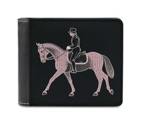 FekiLoot Dressage Dressage Rider Horse Leather Wallet Extra Capacity Bifold Wallet Stylish Passcase Wallets Cash Purse Front Pocket Credit Card Holder