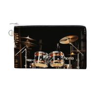 FekiLoot Drum Set Coin Purse,Travel Portable Keychain Wallet Canvas Coin Wallets Mini Zipper Tool Bag Lightweight Change Purse