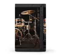 FekiLoot Drum Set Wallet for Women Men Trifold Wallet Large Front Pocket Wallets Travel Slim RFID Blocking Wallets Coin Purse Credit Card Holder