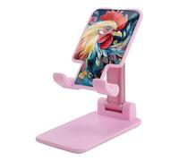 FekiLoot Dual Folding Cell Phone Stand Art Colorful Chicken Foldable Adjustable Desktop Phone Holder Compatible with All Phones 4-13 Inches