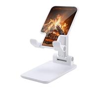 FekiLoot Dual Folding Cell Phone Stand Burning Firewood Large Fireplace Foldable Adjustable Desktop Phone Holder Compatible with All Phones 4-13 Inches