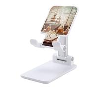 FekiLoot Dual Folding Cell Phone Stand Chemistry Lab Foldable Adjustable Desktop Phone Holder Compatible with All Phones 4-13 Inches