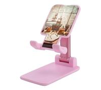 FekiLoot Dual Folding Cell Phone Stand Chemistry Lab Foldable Adjustable Desktop Phone Holder Compatible with All Phones 4-13 Inches