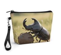 FekiLoot Dung Beetle Rolling Ball Makeup Bag for Purse, Waterproof Funny Cosmetic Bag for Women, Zipper Travel Pouch Gift 8.9×5.7 Inch