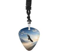 FekiLoot Eagle Mountains Guitar Pick Necklace for Women&Men Personalized Pendant Necklaces Exquisite Metal Necklaces Cool Guitar Pick Holder Necklace Unique Gifts for Adult