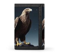 FekiLoot Eagle Under The Stars Trifold Wallet Slim Minimalist Front Pocket Men's Passcase Wallet Credit Card Holder