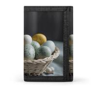 FekiLoot Easter Egg Basket Wallet Compact Blocking Trifold Wallets with Zipper Minimalist Purse Wallet Credit Card Holder