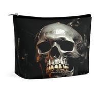 FekiLoot Eerie Scary Skull Toiletry Bag Travel Cosmetic Bag with Zipper Personalized Makeup Pouch Makeup Pouch for Women for Use in Daily Life Travel Other Occasions