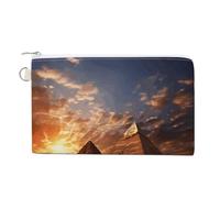 FekiLoot Egyptian Pyramids Coin Purse,Travel Portable Keychain Wallet Canvas Coin Wallets Mini Zipper Tool Bag Lightweight Change Purse
