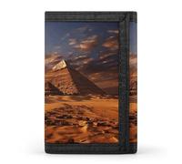 FekiLoot Egyptian Pyramids Wallet for Women Men Trifold Wallet Large Front Pocket Wallets Travel Slim RFID Blocking Wallets Coin Purse Credit Card Holder