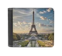 FekiLoot Eiffel Tower Paris Wallet Large Capacity Slim Bifold Wallet with Multiple Card Slots PU Leather Men Purse