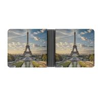 FekiLoot Eiffel Tower Paris Wallet Slim PU Bifold Design Wallet with Multiple Card Slots Wallets Extra Capacity Pocket Wallets