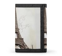 FekiLoot Eiffel Tower Wallet Compact Blocking Trifold Wallets with Zipper Minimalist Purse Wallet Credit Card Holder