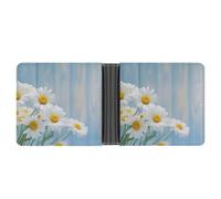 FekiLoot Elegant Spring Daisy Flowers Wallet Slim PU Bifold Design Wallet with Multiple Card Slots Wallets Extra Capacity Pocket Wallets