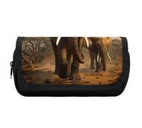 FekiLoot Elephant Animals Pencil Case Office Pencil Box Large Capacity Pencil Box Pouch Holder Double Zipper Pencil Case Use to Organize Desktop And Plan Space Home Office