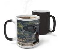 FekiLoot Elephant Mug Heat Sensitive Coffee Mugs Colour Changing Magical Coffee Tea Cup Funny Art Mug Sublimation Mugs Novelty Ceramic Cup for Women Men 11oz