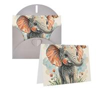 FekiLoot Elephants Blank Cards With Envelopes 4x6,Diy Greeting Cards Heavyweight Folded Greeting Cards Wedding Birthday Invitations Baby Shower Thank You Cards For All Occasions