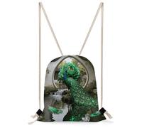 FekiLoot Emerald Peacock Bloom Drawstring Backpack Sports Gym Bag Drawstring Bags Foldable Backpack for Women Men