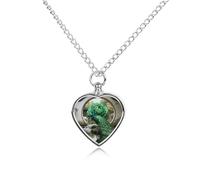 FekiLoot Emerald Peacock Bloom Urn Necklaces for Ashes Personalized Human Pet Cremation Jewelry Keepsake Locket Heart Pendant with Filling Kit Memorial Gift for Dog Cat Lover Women Men