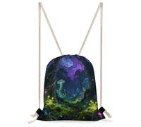 FekiLoot Enchanted Forest Drawstring Backpack Sports Gym Bag Drawstring Bags Foldable Backpack for Women Men