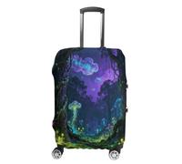 FekiLoot Enchanted Forest Travel Luggage Cover Stretchable Airplane Suitcase Protector Sleeve Universal Washable Fit for 19-32 Inch Checked Baggage,Water Resistant Durable Luggage Protector, white, L