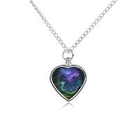 FekiLoot Enchanted Forest Urn Necklaces for Ashes Personalized Human Pet Cremation Jewelry Keepsake Locket Heart Pendant with Filling Kit Memorial Gift for Dog Cat Lover Women Men