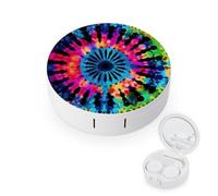 FekiLoot Exotic Tribe Tie Dye Style Contact Lens Cases, Cute Contact Lenses Lens Box Set Outdoor Mini Contact Lens Soak Storage Kit with Mirror Daily Vision Care And Outdoor Use