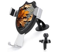 FekiLoot Fall Leaves Car Phone Holder Mount Strongest Suction & Clip Cell Phone Mount for Dashboard Windshield Vent Fits 4-6" Phones (Straight Vent Only)