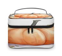 FekiLoot Fall Watercolor Pumpkins Makeup Bag Organizer Portable Travel Toiletry Bag with Handle Fashion Large Capacity Cosmetic Bags Lightweight Waterproof Makeup Storage Bags for Women