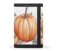 FekiLoot Fall Watercolor Pumpkins Wallet for Women Men Trifold Wallet Large Front Pocket Wallets Travel Slim RFID Blocking Wallets Coin Purse Credit Card Holder