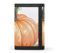 FekiLoot Fall Watercolor Pumpkins Wallet Portable Tri Fold Wallet with Zipper Coin Purse for Women Credit Car