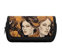 FekiLoot Female Face Pencil Case Office Pencil Box Large Capacity Pencil Box Pouch Holder Double Zipper Pencil Case Use to Organize Desktop And Plan Space Home Office