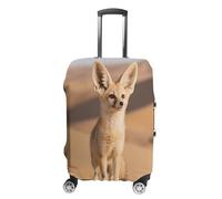 FekiLoot FennecFox Travel Luggage Cover Stretchable Airplane Suitcase Protector Sleeve Universal Washable Fit for 19-32 Inch Checked Baggage,Water Resistant Durable Luggage Protector X-Large, white, S