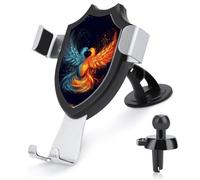 FekiLoot Fire and Water Phoenix Car Phone Holder Mount Strongest Suction & Clip Cell Phone Mount for Dashboard Windshield Vent Fits 4-6" Phones (Straight Vent Only)