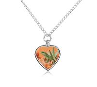FekiLoot Fire Lizard on Succulents Urn Necklaces for Ashes Personalized Human Pet Cremation Jewelry Keepsake Locket Heart Pendant with Filling Kit Memorial Gift for Dog Cat Lover Women Men
