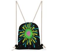FekiLoot Fireworks Drawstring Backpack Sports Gym Bag Drawstring Bags Foldable Backpack for Women Men