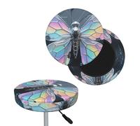 FekiLoot Fish Scale Butterfly Round Bar Stool Covers Stretch Washable Bar Stool Covers Dustproof Slipcover Bar Chair Covers with Elastic Band for Bar Kitchen Living Room Decor 14 Inch