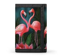 FekiLoot Flamingo Flowers Wallet for Women Men Trifold Wallet Large Front Pocket Wallets Travel Slim RFID Blocking Wallets Coin Purse Credit Card Holder