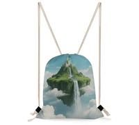 FekiLoot Floating Island Drawstring Backpack Sports Gym Bag Drawstring Bags Foldable Backpack for Women Men