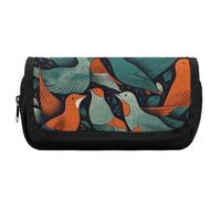 FekiLoot Flock of Birds Pencil Case Portable Zipper Large Capacity Pencil Bag Handheld Multi Function Portable Pencil Pouch Organizer for Family Office Supplies