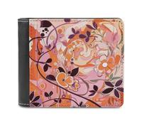 FekiLoot Floral Pattern PU Leather Wallet Bifold Wallet Front Pocket Wallets Fashion Purse Slim Billfold Credit Card Holder