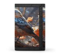 FekiLoot Flowers And Birds Wallet for Men Slim Minimalist Trifold Wallet with ID Window And Credit Card Holder
