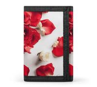 FekiLoot Flowers on Background Wallet Compact Blocking Trifold Wallets with Zipper Minimalist Purse Wallet Credit Card Holder